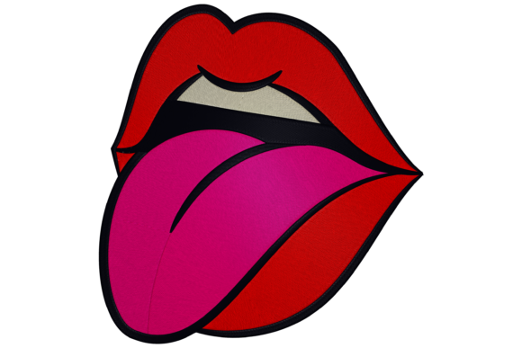 Mouth, Tongue, and Lips: A Bold Embroidery Design for Craft Fairs