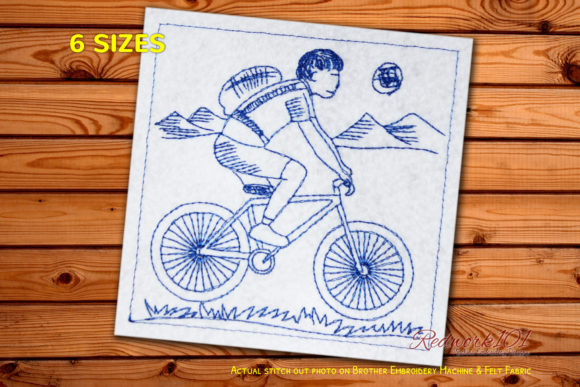 Outdoor Cycling Bluework: A Versatile Seasonal Embroidery Design