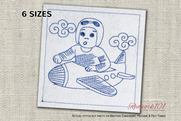 Pilot with Goggles Redwork: A Timeless Embroidery Design