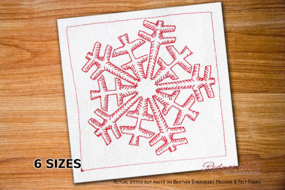Snowflake Lineart Redwork Embroidery Review for Seasonal Products